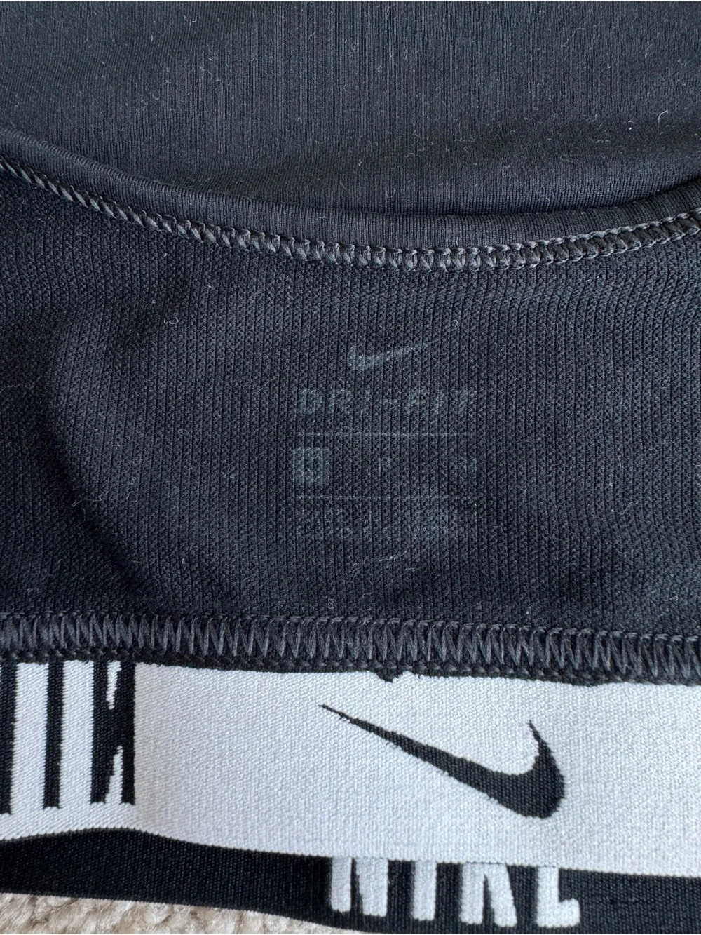 Nike Black Girls' Logo Elastic Sports Bra